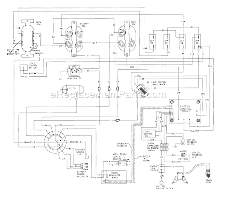 Page E Diagram and Parts List for 1314-0  Briggs and Stratton Generator